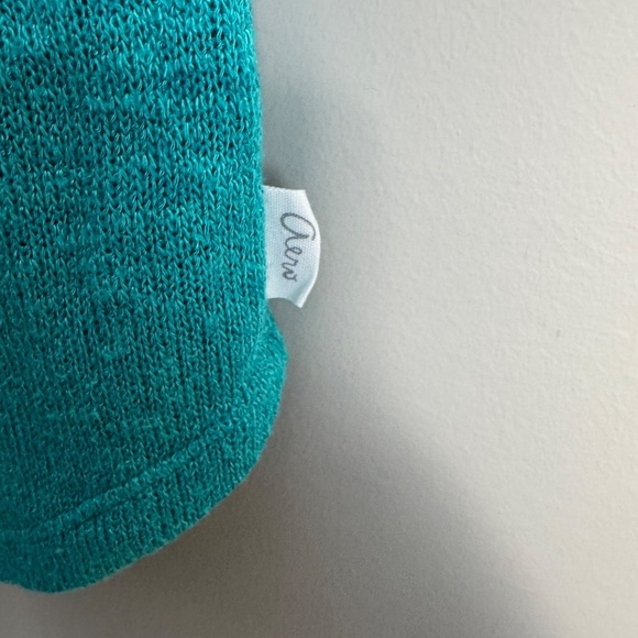 Aeropostale Women's Semi-Sheer Short Sleeve Knit‎ Lightweight Sweater Tee Teal S - Picture 3 of 11